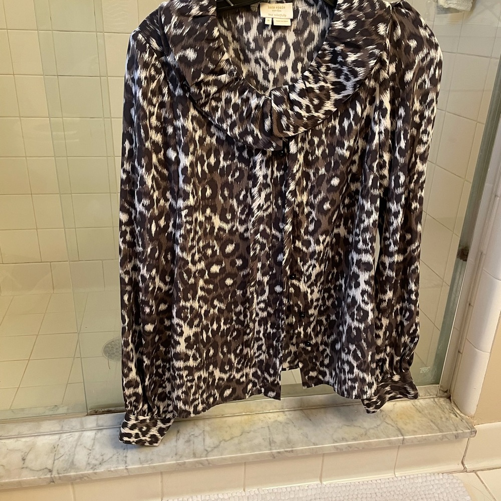Kate Spade silk leopard blouse